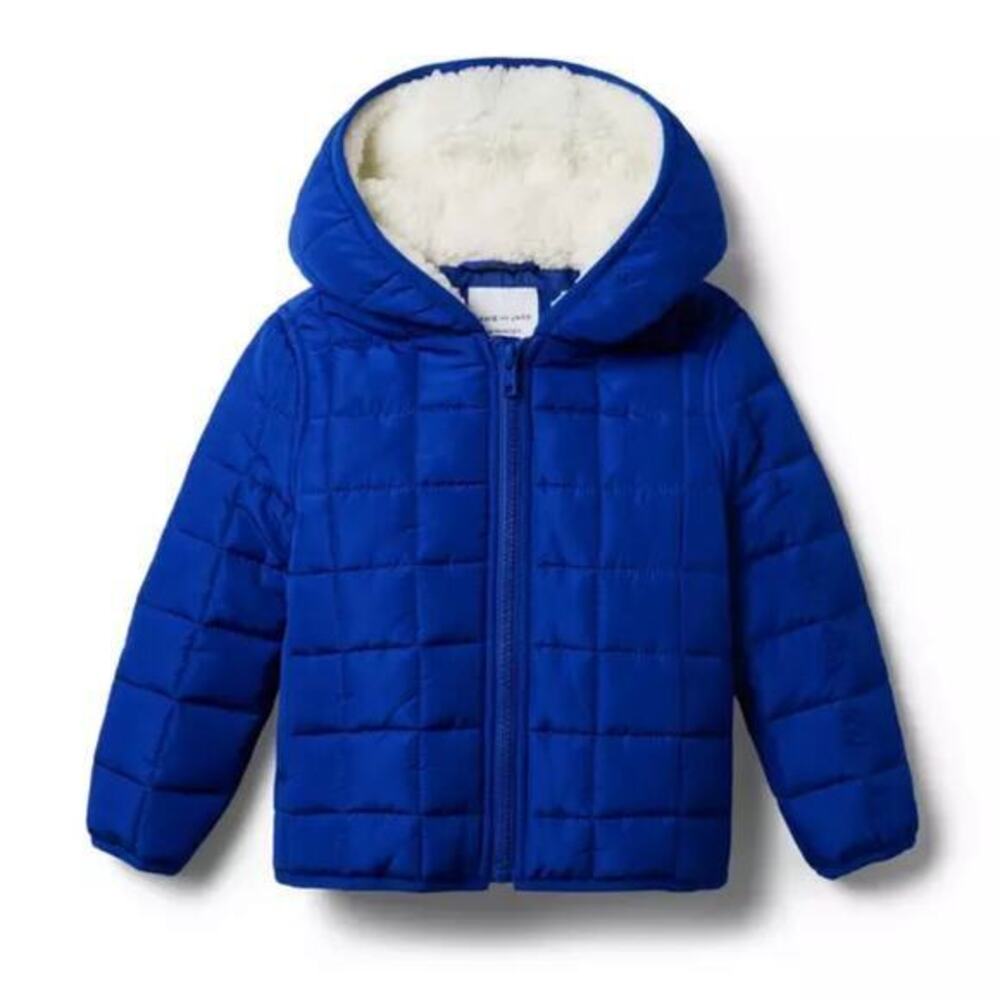 Janie and Jack Sherpa-Lined Hooded Puffer Jacket size 5/6